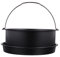 Angoily 1 7 Zubehör für Heißluftfritteusen Mini-Fritteuse Teilefach Fritteuse liefern Grillschale the cook Airfryer brausetabletten Luftfritteusenkorb Brattopf-Kit Rostfreier Stahl Black