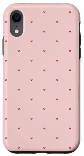 Tiny Hearts Cute Girly Aesthetic Preppy Pink Red Case for iPhone XR