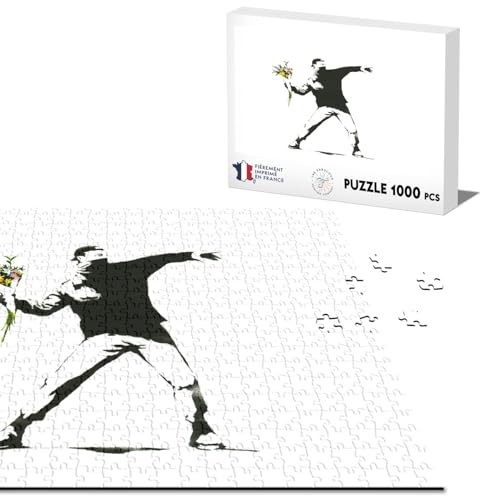 Banksy Rage The Flower Thrower Klassisches Puzzle 1000 Teile Blumen Street Art Graffiti