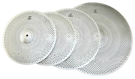 Schlagzeug Beckensatz 14/16/18/20 Silberne Trommelbecken Silent-Becken-Set Jazz-Drum-Becken(4Pcs)