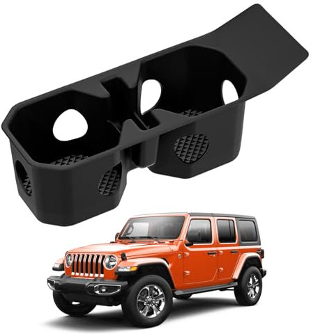 HUYINPJ Center Console Cup Holder Compatible with Jeep Wrangler (JL) /Gladiator (JT) 18-24 Accessories, Cup Holder Coaster Liner Insert Drink Silicone Cup Holder for 2018-2024 Jeep Wrangler