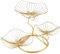 Alleshelfer Assiette à fruits à 3 étages - Assiette à fruits en fer doré - Assiette à fruits secs - Pour le salon, la maison, la table basse - Assiette à collation - Bananes, pain et fruits