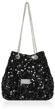 YZROHYI Abendtasche Damen,Glitzer Tasche Ballkleid,Clutch Schwarz Glitzer Elegant,Handtasche Abendkleid,Hochzeit Tasche,Pailletten Umhängetasche,Kettentasche,Schultertasche,Hand Bags for Womens