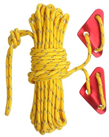 Corde d'escalade extérieure 5 mm 10 m Corde de sécurité multifonction pour la pêche, la randonnée, la spéléologie, le camping, le sauvetage, l'escalade dans les arbres avec fermoir triangulaire