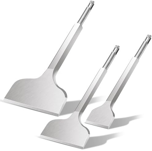 SDS PLUS Meißel Set - 3tlg. 100mm + 75mm + 40mm,SDS Plus Meißel für Fliesen, Fliesenkleber, Beton, Naturstein, Mauerwerk usw. entfernen- Premium Fliesenmeißel