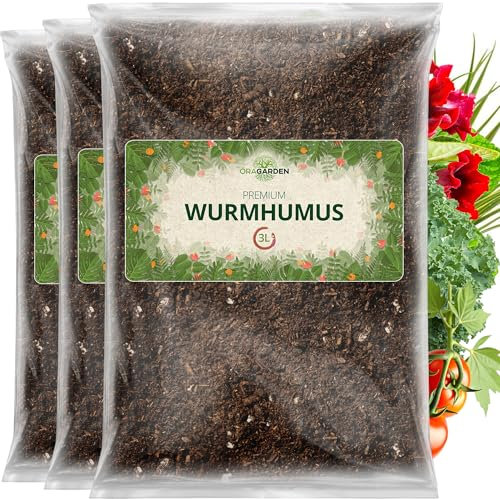 ORAGARDEN Wurmhumus 9L - Natürlicher Bodenaktivator für gesunde Pflanzen - Humus Erde Pflanzen und Garten
