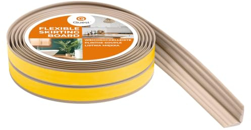 Quest Kantenschutzprofil PVC 20x20 mm selbstklebend - Beige, 5 m | Flexibler Eckenschutz ohne Bohren, für Fliesen, Küche & Bad, UV-beständig & feuchtigkeitsresistent, für Innen- & Außenecken