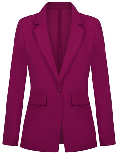 Kyzoeyou Womens Blazer Suit One Button Jacket Blazers Notched Lapel Casual Elegant Classic Formal Long Sleeve Workwear Lapel Suit
