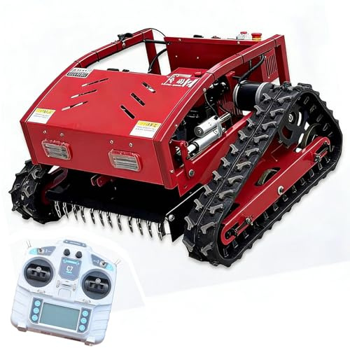 BoluDukNN Tagliaerba Cingolato con Telecomando – Motore Benzina 9cv 224cc 4 Tempi, Larghezza di Taglio 55cm, Pendenza 60°, Luci LED, per Pendii Ripidi, Frutteti E Uso Commerciale