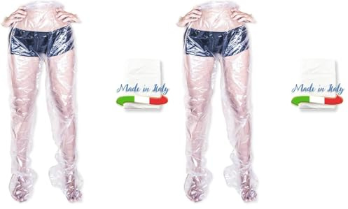 Pantaloni cartene per fanghi e bendaggio anticellulite, MADE IN ITALY, 5 Pezzi,uso estetico per trattamenti della pelle e pressoterapia professionale (Confezione da 2)