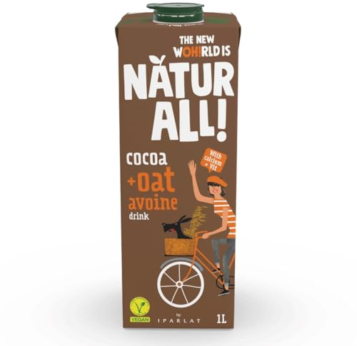 NATUR-ALL | Chocolate Oat Drink 1L - Plant-Based Milk Alternative, Dairy-Free, Vegan, with Calcium & Vitamins, Long Life UHT (Pack of 6)