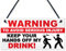 RED OCEAN Warnschild mit Aufschrift Warning Hands Off My Drink Beer Man Cave, Alkohol, Bar, Pub, Papa, Freund, Hirsch, Geschenk