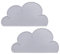 Silikon Platzset, Platzdeckchen Wolke, YOCZOX 2Pcs Kinder Platzset rutschfest, Baby Untersetzer, Kinder Tischset Wolke, Silikon Tischunterlage, Cloud Tisch Matte für Kinder, BPA frei, 48x27x0.3cm grau