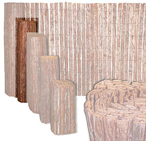 Estexo Sichtschutzzaun Länge 400cm aus Baumrinde, Sichtschutzmatte, Sichtschutz, Zaun, Rindenzaun (1,20 m)