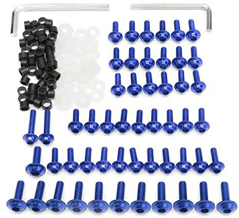 Alamor Motorrad Verkleidung Schrauben Kit Verschluss Clips Schraube Für Yamaha YZF R6 1999 2000 2001 2002 - Blau