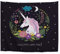 A.Monamour Wandteppiche Schwarz Hintergründe Niedlichen Einhorn Tropischen Blätter Blumen Einhörner Sind Echt Umweltfreundliche Stoff Wandbehang Tapisserie Wanddekore 180X230 Cm