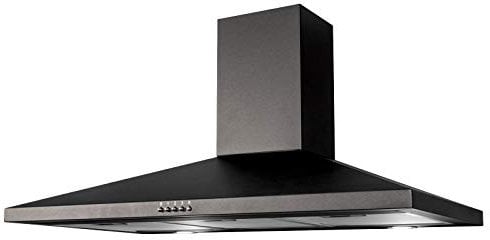 SIA CHL100BL 100cm Pyramid Chimney Cooker Hood Kitchen Extractor Fan In Black