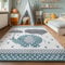 SIMPEX Teppich Kinderzimmer Elefanten-Design Kurzflor Kinderteppich mädchen Spielteppich Modern Design Babyzimmer Teppiche für Junge und Mädchen Extra Weich 160 x 230 cm