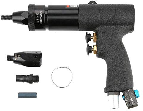 Pistola de tuerca neumática, pistola de remachado de aire Tuerca de extracción Herramienta de pistola de tuerca remachadora de aire automática Adecuado para todo tipo de placa de metal(M8/M10-KP-740A)