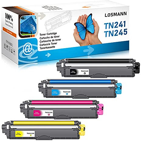 LOSMANN 4X Toner Kompatibel für Brother TN-241 TN-245 für Brother DCP-9020CDW DCP-9022CDW MFC-9130CW MFC-9140CDN MFC-9142CDN MFC-9330CDW MFC-9332CDW MFC-9340CDW MFC-9342CDW HL-3140CW HL-3142CW