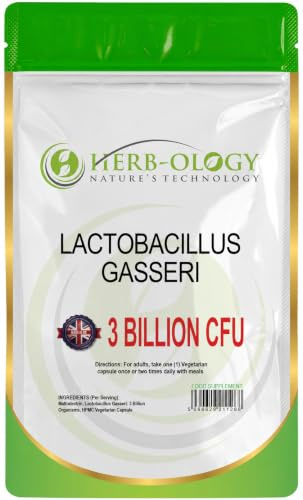 HB Lactobacillus Gasseri, 60 Capsules, 3 Billion CFU High Strength | Lactobacillus Gasseri | High Strength 3 Billion CFU L-Gasseri per Serving | Non-GMO, Gluten & Allergen Free | Made in The UK
