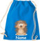 Shirtinstyle Gym Sack Kinder Turnbeutel Tiere Igel mit Wunschnamen, Beutel Tasche Hort Kita, Farbe Sapphire