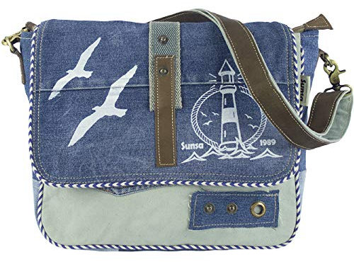 Sunsa Damen Umhängetasche. Canvas Messenger Tasche. Große Vintage Crossbody bag. Schultertasche und Handtaschen Geschenkideen für Frauen (jeans)