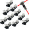CTRICALVER Doppelter T-Typ-Verkabelungsstecker Verdrahtungszweigstecker Einfache und schnelle Verkabelungsinstallation Abzweigverdrahtung Elektronische Niederspannungs-T-Hahn-Steckverbinder [10er-Set]