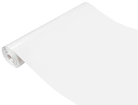 DecoMeister Klebefolie Möbel 67,5x490 cm | Selbstklebende Möbelfolie in glänzend und matt - PVC Folie für Möbel | Selbstklebende Folie für schnelle Umgestaltung und Renovierung | Weiß Glanz
