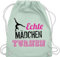 Shirtracer Turnbeutel Rucksack - Kinder Sport Kleidung - Echte Mädchen turnen fuchsia - schwarz - Unisize - Pastell Grün - gymnastics bag girls kinderturnbeutel 25. geburtstag turn beutel