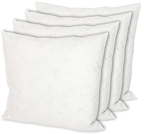 MSS e.K. 4er Set Federkissen | Größe: 50 cm x 50 cm | Füllgewicht: je 650 Gramm | 100% Baumwolle | kein Lebendrupf | Kissenfüllung | NOMITE Zertifiziert - milbenfrei | schadstoffgeprüft