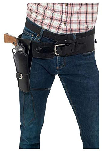 PAPSTAR NEU Kunstleder Einzelholster mit Gürtel für Erwachsene, Schwarz