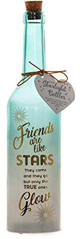 Boxer Gifts „Friends are like stars“ leuchtende LED-Sternlicht-Flasche | bedeutungsvolles Geschenk für die beste Freundin