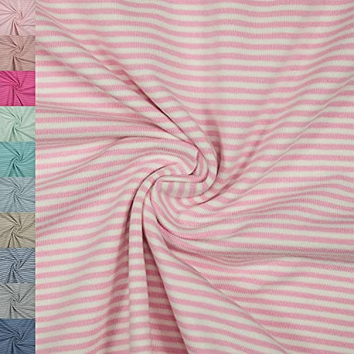 Jersey Stoff Noah, gestreift 2mm, rosa/weiß (50cm x 150cm)