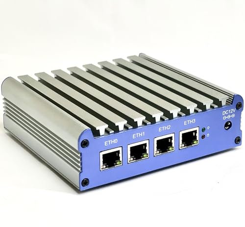 HSIPC J4125 Quad Core Firewall Micro Appliance, Mini PC, Nano PC, Router PC with 8G RAM 128G SSD, 4 RJ45 2.5GBE Port AES-NI Compatible with Pfsense OPNsense