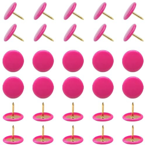 Yosawo 150 Stück Bunt Reißnägel Reißzwecken Runde Pins Thumbtacks für Korktafel dekorative Pinnwand Bürokarte (Rosarot)