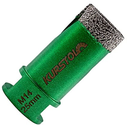 KURSTOL Diamond Core Drill Bits - 25mm with M14 thread Tile Hole Saws for Dry Drilling Porcelain Ceramic Tile Granite Marble Stone Vacuum Brazed Diamond Drill Bit