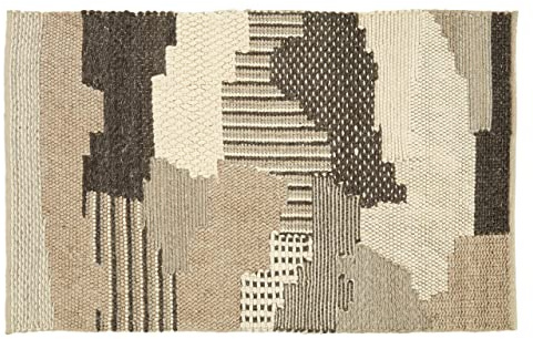 Premier Housewares Small Patchwork Rug For Living Room/Hand Crafted Small Bedroom Rug/Soft Rugs For Bedroom W180 x D120 x H1cm Weight 6.65kg.