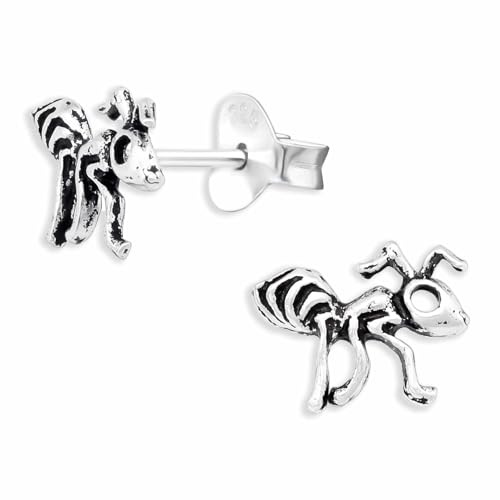 Monkimau Ameisen Ohrstecker Ohrringe aus 925 Silber Schmuck Silberohrringe Medizinisch für Kinder Mädchen Damen Frauen