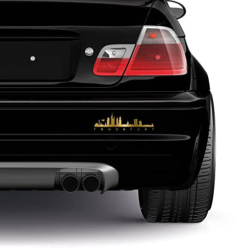 Auto-Dress Stadt Frankfurt, Heck-Auto-Aufkleber 20x6cm (Schwarz Matt)