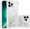 IMIRST Silicone Phone Case for Apple iPhone 14 Pro Max, Corner Airbag Fall Protection Bling Glitter Quicksand Liquid Sparkle TPU Case Cover for Apple iPhone 14 Pro Max. YBW Love Silver