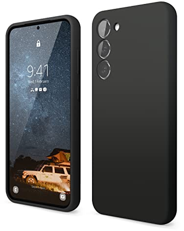 elago Cover Silicone Liquido Compatibile con Samsung Galaxy S23 Plus Custodia, Silicone Premium, Protezione Completa-Copertura 4 Strati Antiurto, Antigraffio Fodera in Microfibra Morbida (Nero)