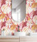 GAULAN 500680775 - Vliestapete, Strapazierfähig, Abwaschbar. Tapete mit tropischen Blättern in Rot, Rosa und Orange für Wohnzimmer Küche Bad Schlafzimmer - Muster DIN A4