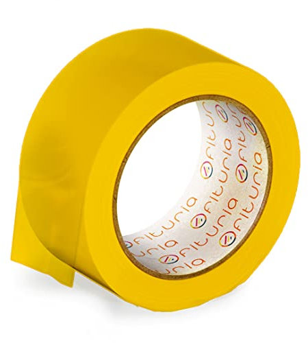 OFITURIA Nastro Adesivo, Colore Giallo, Nastro per Imballaggio e Organizzazione di Scatole e Spedizioni, Sigillo di Vari Colori Vivaci 66 mt x 48 mm (1 unità - Giallo)