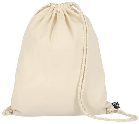 TEXXILLA 10er | 100er | 200er Pack Fairtrade Turnbeutel - 14 Farben | mit robusten Zugbändern | 38x46cm | Jutebeutel | Einkaufstasche | unbedruckt, Farbe:Natur, Menge:10