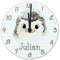 timalo® Wanduhr Tiere Kinderzimmer personalisiert mit Namen | Geschenk Uhr für Kinder mit süßen Tiermotiven | Igel glasuhr-t-11