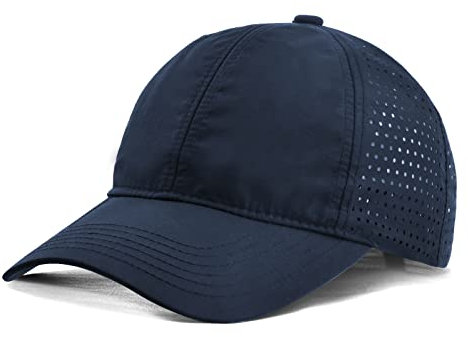 Atmungsaktive Masche Basecap, Trucker Kappen Herren, Schnell Trocknend Sportarten Hüte, Verstellbar Freizeit Reine Farbe Cap, Sommer Unisex Uv Schutz Sonnenhut für Draußen (XL, Dunkelblau)