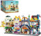 Haus Bausteine Bausatz, 1168 Klemmbausteine 4 in 1 Mini Street View Architektur Haus Bausteine Stadthaus Modell, MOC Modular Building Bausatz für Kinder Erwachsene Nicht Kompatibel mit Lgo