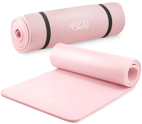 4FIZJO Fitnessmatte mit Tragegurt, Abm. 180x60 cm, NBR-Schaumstoff, Rutschfest, Komfort, In & Outdor, Pilatesmatte, Yoga Matte, Sportmatte, Gymnastikmatte, Trainingsmatte
