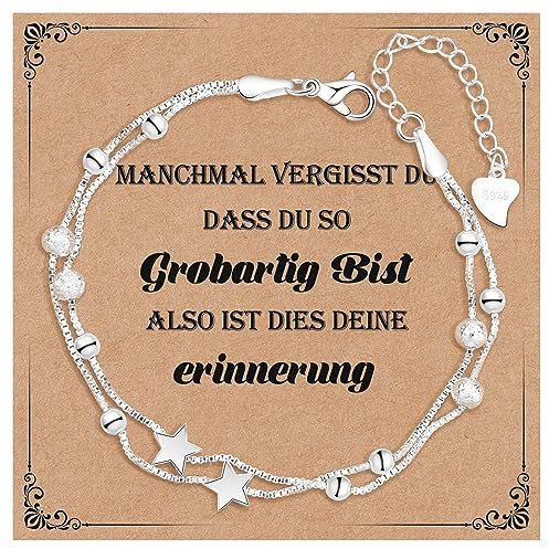 CheersLife Armband Silber Damen Stern Doppelkette Armbänder,Manchmal Vergisst Du,Dass Du Fantastisch Bist,Inspirierendes Armband Das Geburtstagsgeschenk Für Freunde Töchter Mutter Kollegen Frauen